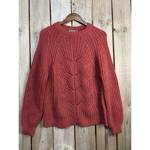 Elsamanda Italian‎ Alpaca Chunky Knit Sweater Rusty Red Women's M